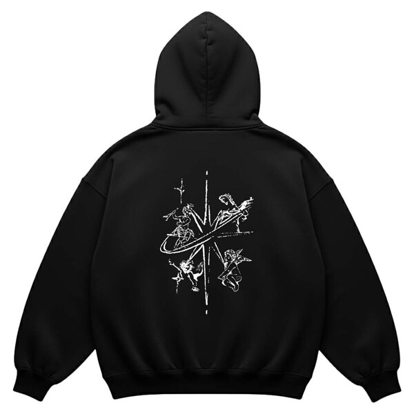 CELESTIAL OVERSIZED BLACK HOODIE