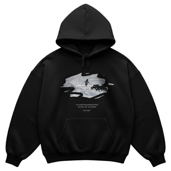 NIHILIST PENGUIN OVERSIZED BLACK HOODIE