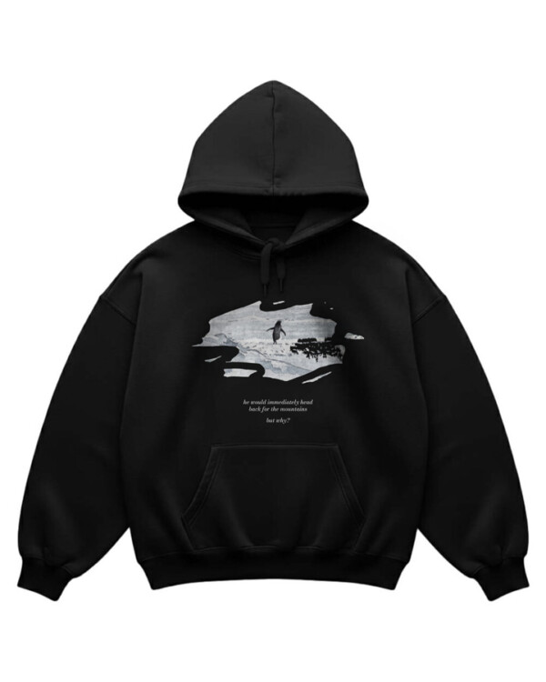 NIHILIST PENGUIN OVERSIZED BLACK HOODIE
