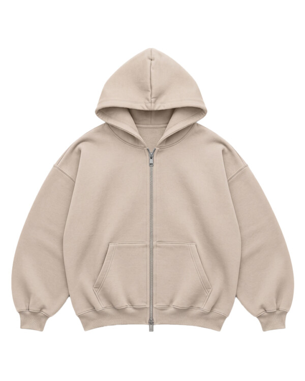 WISE IVORY ZIPPER HOODIE