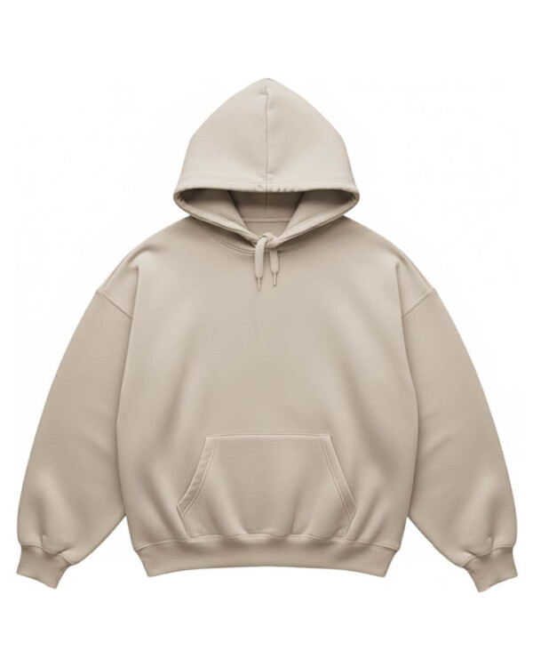 BASIC OVERSIZED BEIGE HOODIE