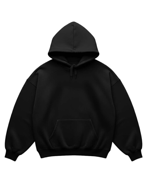 BASIC OVERSIZED BLACK HOODIE