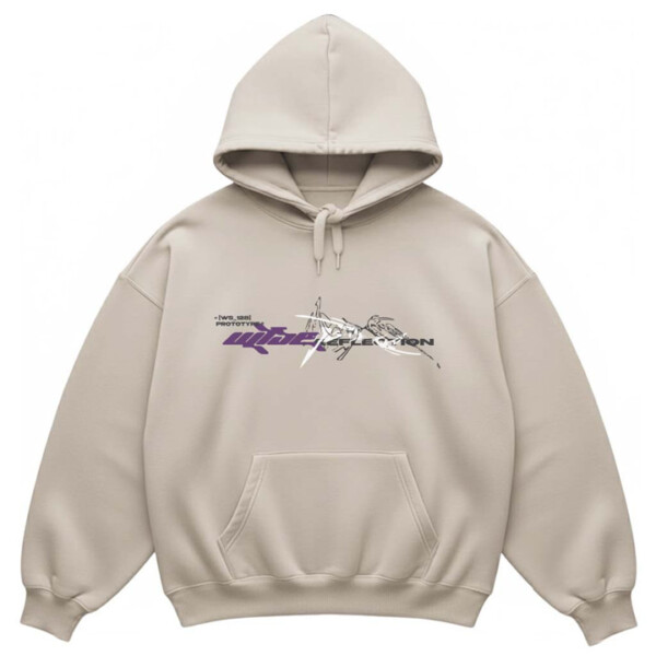 REFLECTION OVERSIZED BEIGE HOODIE