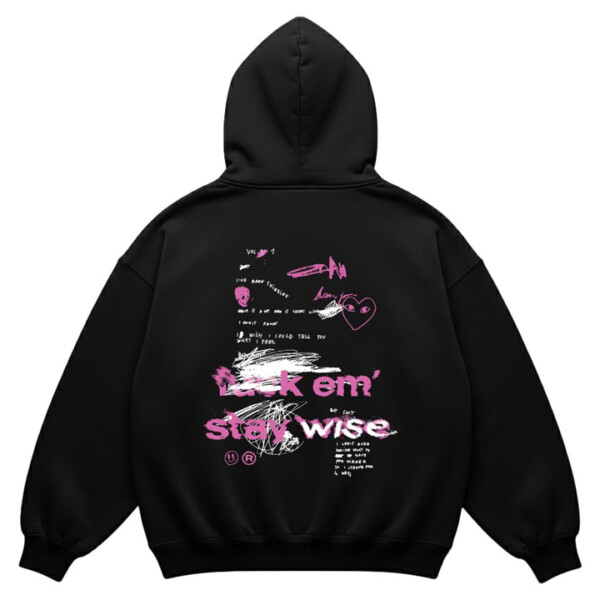 URBAN BLUSH OVERSIZED BLACK HOODIE