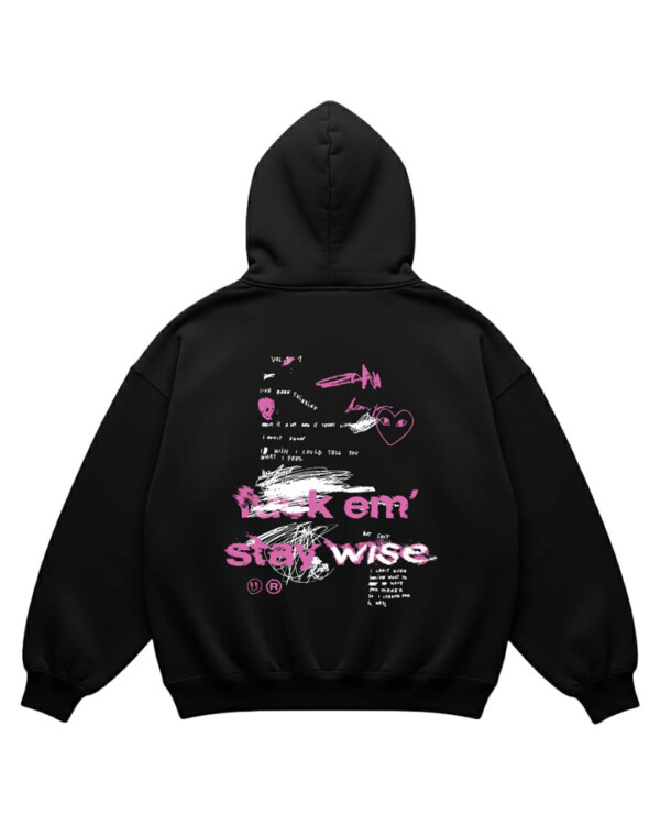URBAN BLUSH OVERSIZED BLACK HOODIE