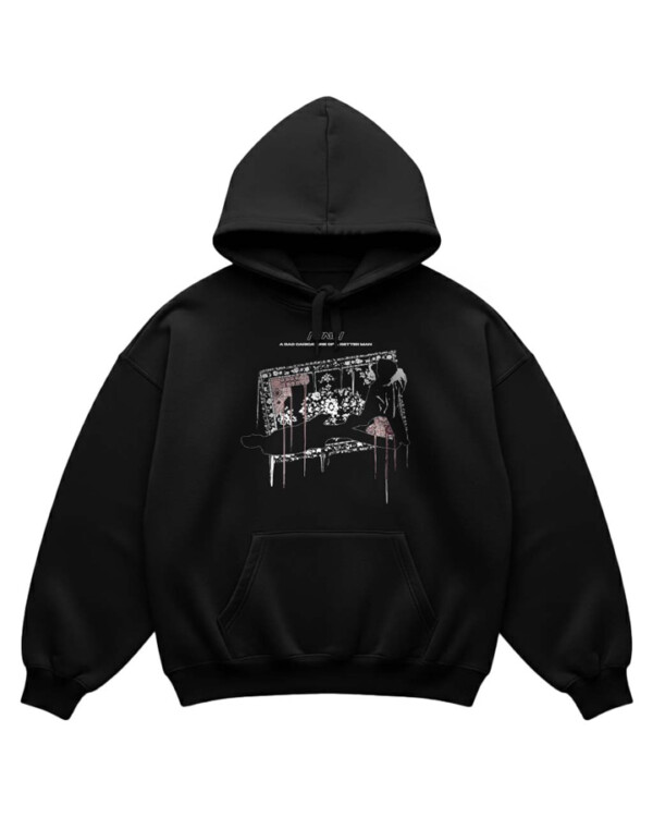 WAIZ 2.0 OVERSIZED BLACK HOODIE