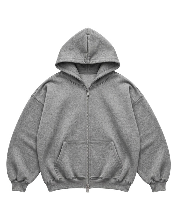WISE GRAY ZIPPER HOODIE