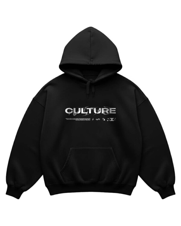 WISECULTURE OVERSIZED BLACK HOODIE